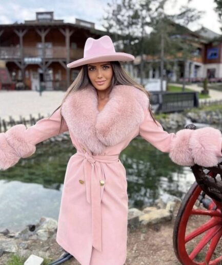 Pink italian cashmere coat