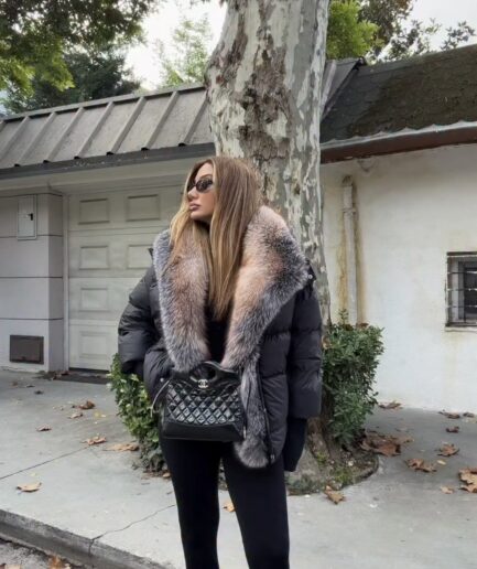 Trendy Argentina fox fur jacket