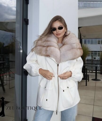 Luxury Casual jacket with Finland Fox fur details